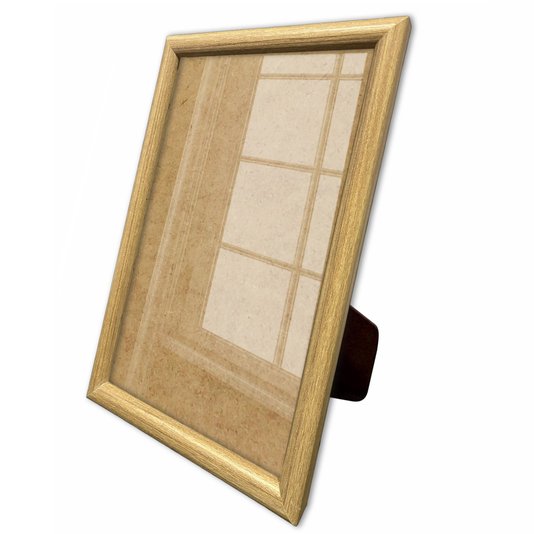 Porta Retrato de Moldura Abaulada Lisa Revestida Com Suporte e Vidro - 2x3