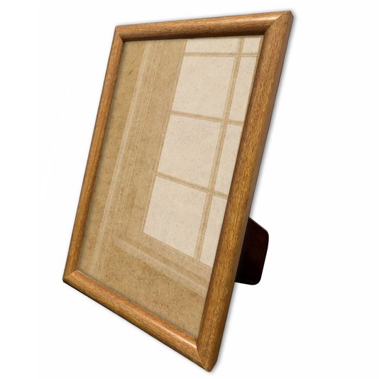 Porta Retrato de Moldura Abaulada Lisa Revestida Com Suporte e Vidro - 2x3