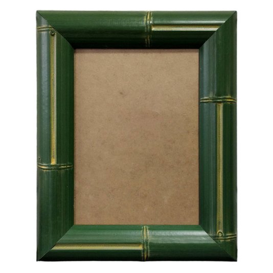 Porta Retrato de Moldura com Gravação de Bambu e PVC Antirreflexo Mais Fundo com Suporte - 4,3x2,3