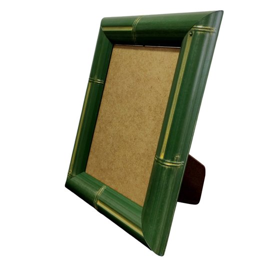 Porta Retrato de Moldura com Gravação de Bambu e Vidro Mais Fundo com Suporte - 4,3x2,3