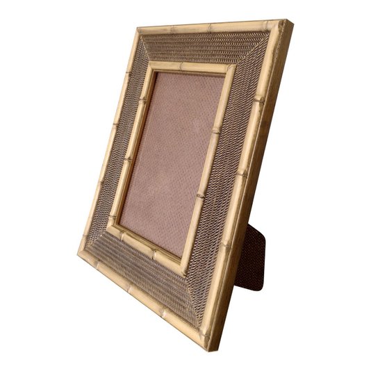 Porta Retrato de Moldura com Gravação de Bambu e PVC Mais Fundo com Suporte - 4,5x1,5