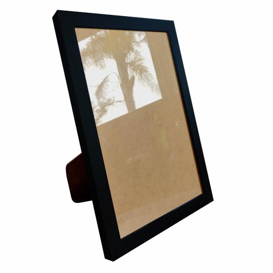 Porta Retrato de Moldura Lisa Revestida e Acetato Mais Fundo com Suporte - 2x2