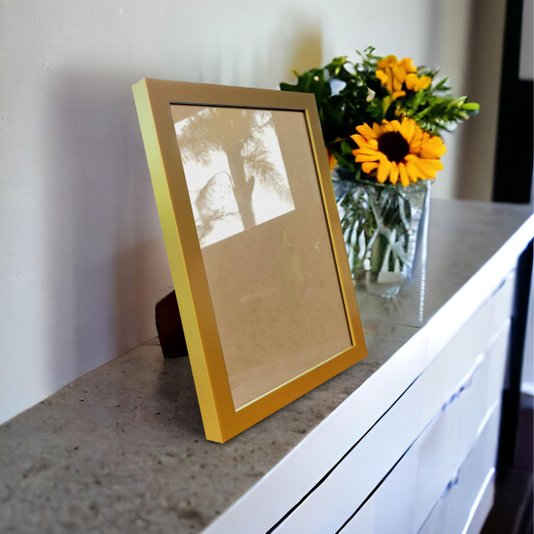 Porta Retrato de Moldura Lisa Revestida e Acetato Mais Fundo com Suporte - 2x2