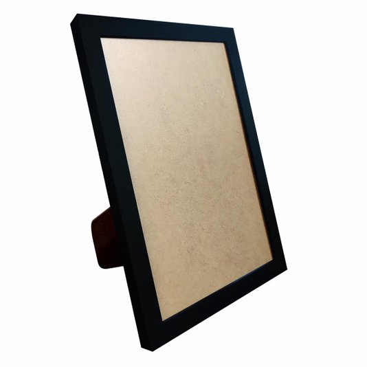 Porta Retrato de Moldura Lisa Revestida e PVC Antirreflexo Mais Fundo com Suporte - 2x2