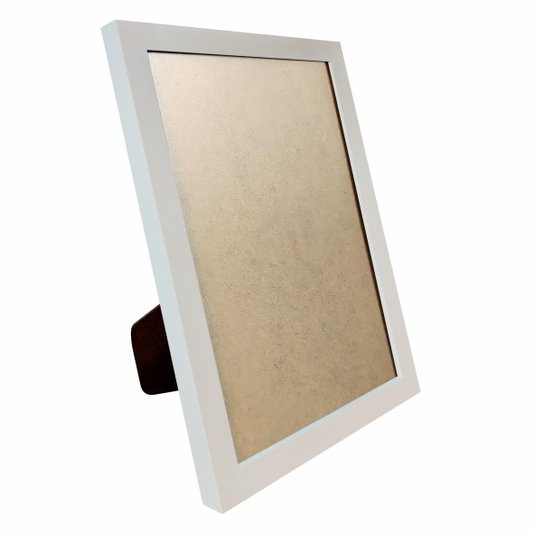 Porta Retrato de Moldura Lisa Revestida e PVC Antirreflexo Mais Fundo com Suporte - 2x2