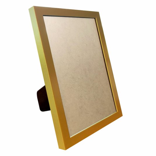 Porta Retrato de Moldura Lisa Revestida e PVC Antirreflexo Mais Fundo com Suporte - 2x2