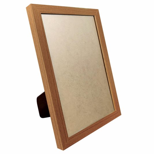Porta Retrato de Moldura Lisa Revestida e PVC Antirreflexo Mais Fundo com Suporte - 2x2