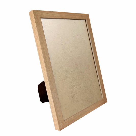 Porta Retrato de Moldura Lisa Revestida e PVC Antirreflexo Mais Fundo com Suporte - 2x2