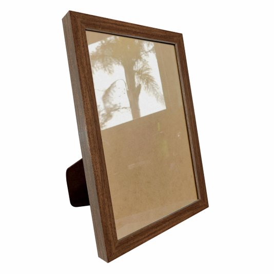 Porta Retrato de Moldura Lisa Revestida e Vidro Mais Fundo com Suporte - 2x2