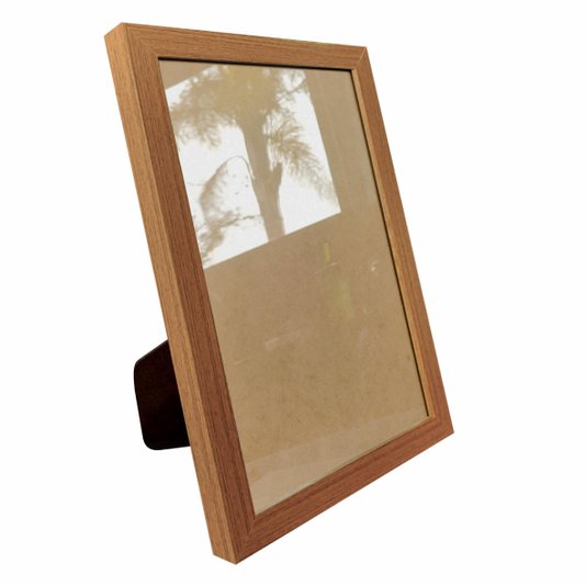 Porta Retrato de Moldura Lisa Revestida e Vidro Mais Fundo com Suporte - 2x2
