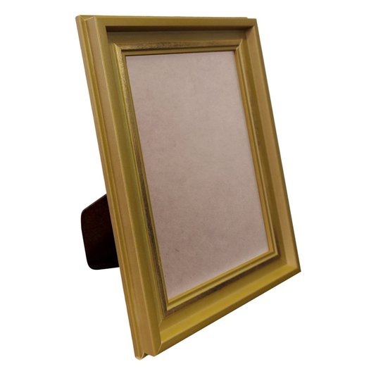 Porta Retrato de Moldura Micro Metalizada e PVC Antirreflexo Mais Fundo com Suporte - 3,4x2,1