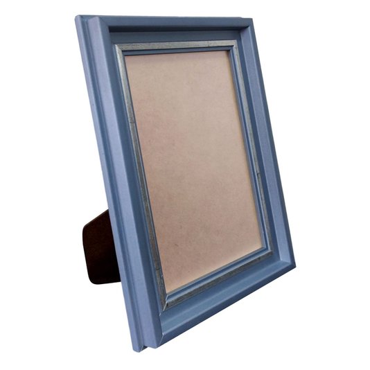 Porta Retrato de Moldura Micro Metalizada e PVC Antirreflexo Mais Fundo com Suporte - 3,4x2,1