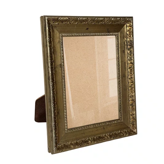 Porta Retrato de Moldura Provençal com Gravação e Acetato Mais Fundo com Suporte - 4,3x2,5