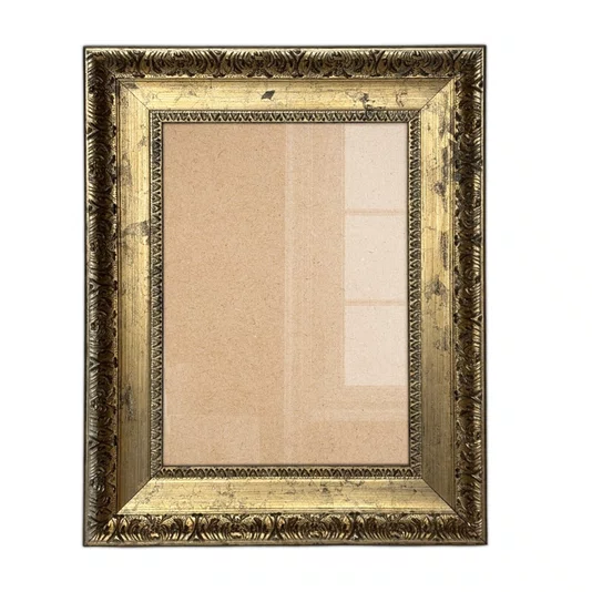 Porta Retrato de Moldura Provençal com Gravação e Acetato Mais Fundo com Suporte - 4,3x2,5