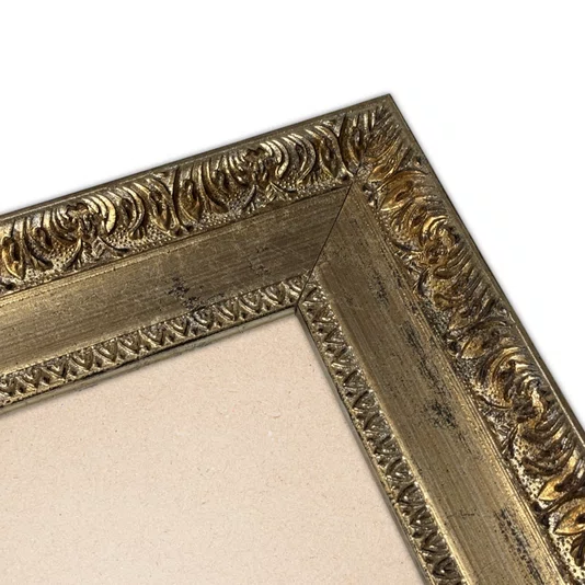 Porta Retrato de Moldura Provençal com Gravação e PVC Mais Fundo com Suporte - 4,3x2,5