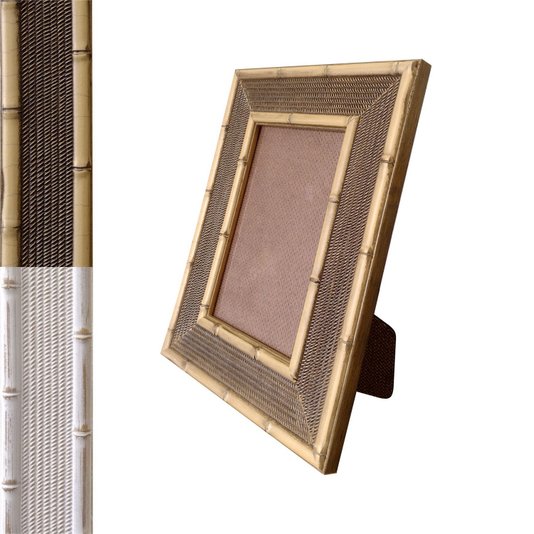 Porta Retrato de Moldura com Gravação de Bambu e PVC Mais Fundo com Suporte - 4,5x1,5