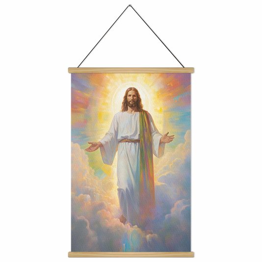 Quadro de Cabide Poster Hanger em Tecido Canvas Jesus