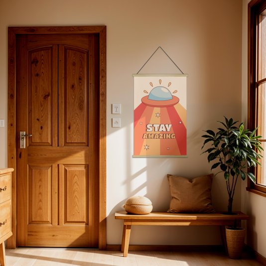 Quadro de Cabide Poster Hanger em Tecido Canvas Stay Amazing