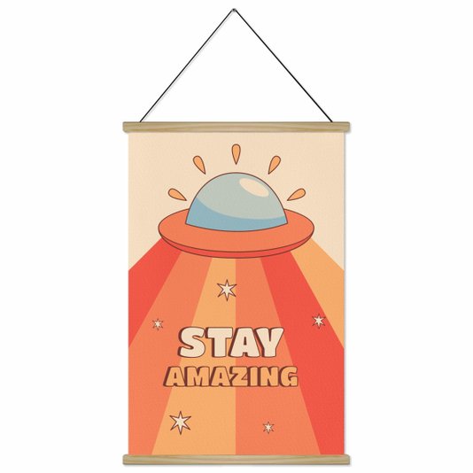 Quadro de Cabide Poster Hanger em Tecido Canvas Stay Amazing