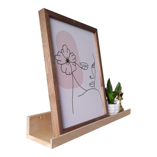 Prateleira de Parede em MDF Cru para Quadros e Decorações - 60x12,6