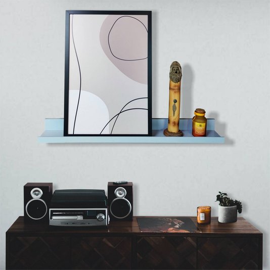 Prateleira Multiuso Colorida de Parede em MDF Laqueado para Quadros e Decorações - 90x12,6