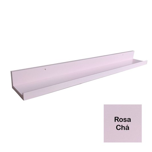 Prateleira Multiuso Colorida de Parede em MDF Laqueado para Quadros e Decorações - 90x12,6