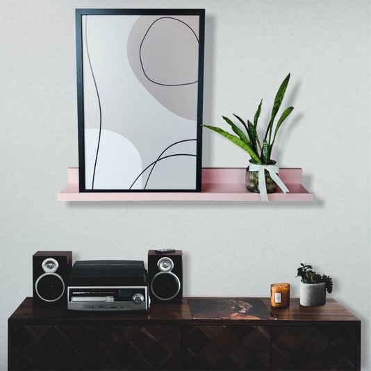 Prateleira Multiuso Colorida de Parede em MDF Laqueado para Quadros e Decorações - 90x12,6