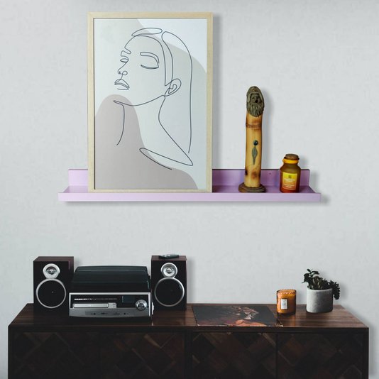 Prateleira Multiuso Colorida de Parede em MDF Laqueado para Quadros e Decorações - 90x12,6