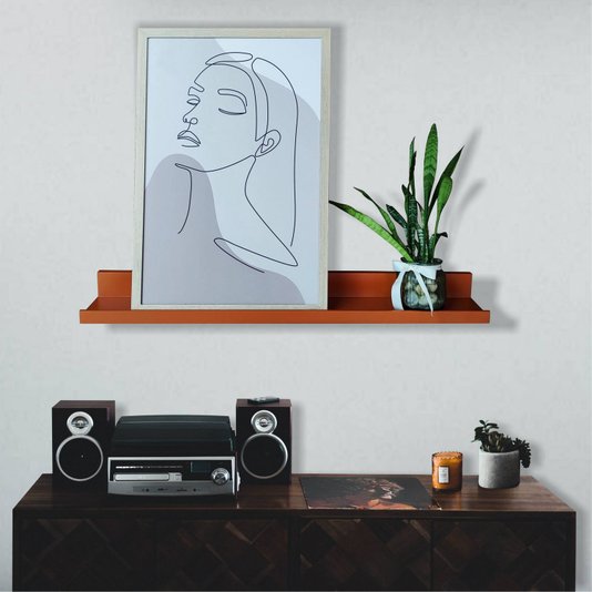 Prateleira Multiuso Colorida de Parede em MDF Laqueado para Quadros e Decorações - 90x12,6