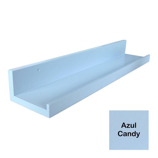 Prateleira Multiuso de Parede em MDF Laqueado para Quadros e Decorações - 60x12,6