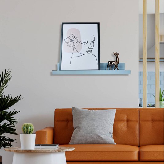 Prateleira Multiuso de Parede em MDF Laqueado para Quadros e Decorações - 60x12,6