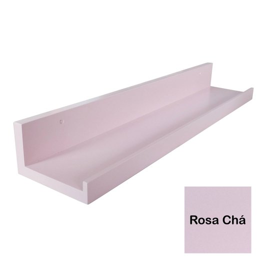 Prateleira Multiuso de Parede em MDF Laqueado para Quadros e Decorações - 60x12,6