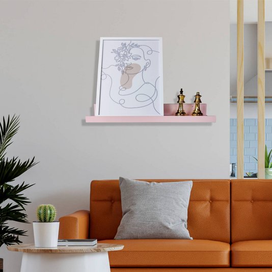 Prateleira Multiuso de Parede em MDF Laqueado para Quadros e Decorações - 60x12,6