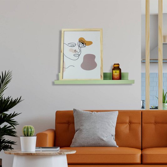 Prateleira Multiuso de Parede em MDF Laqueado para Quadros e Decorações - 60x12,6