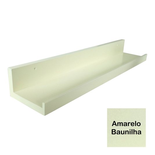Prateleira Multiuso de Parede em MDF Laqueado para Quadros e Decorações - 60x12,6