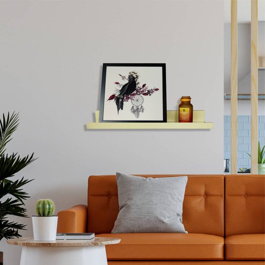 Prateleira Multiuso de Parede em MDF Laqueado para Quadros e Decorações - 60x12,6