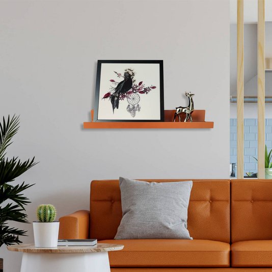 Prateleira Multiuso de Parede em MDF Laqueado para Quadros e Decorações - 60x12,6