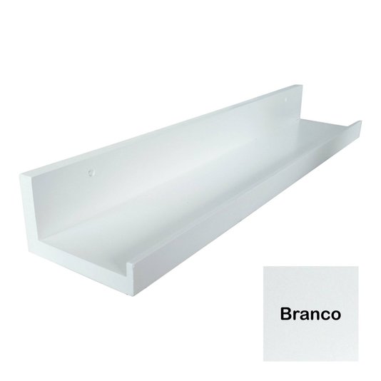 Prateleira Multiuso de Parede em MDF Laqueado para Quadros e Decorações - 60x12,6