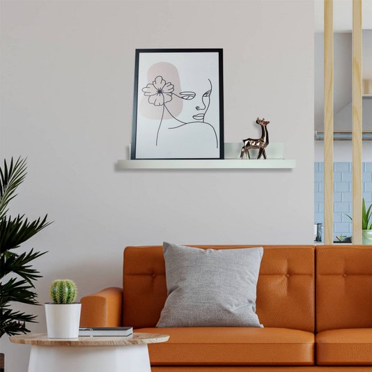 Prateleira Multiuso de Parede em MDF Laqueado para Quadros e Decorações - 60x12,6