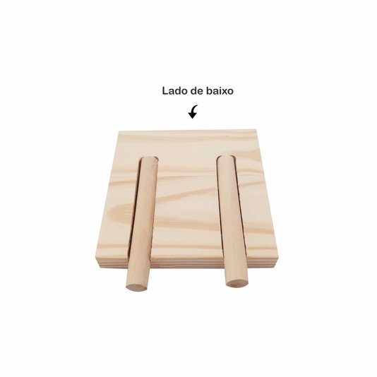 kit Prateleira e pinos para Pegboard em Madeira de Pinus 10x10cm