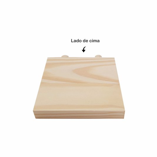 kit Prateleira e pinos para Pegboard em Madeira de Pinus 10x10cm
