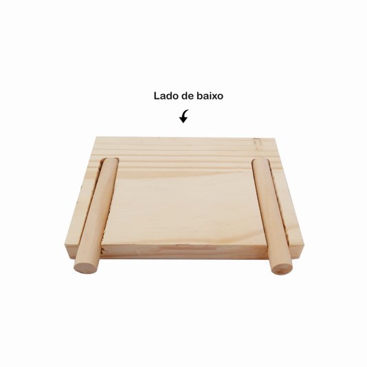 Kit Prateleira e Pinos para Pegboard em Madeira de Pinus 13,5x10cm