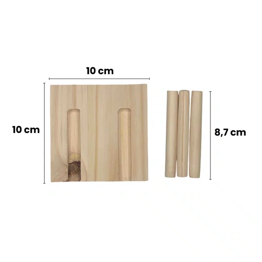 Prateleira Pegboard Redonda 10cm Em Madeira Pinus 