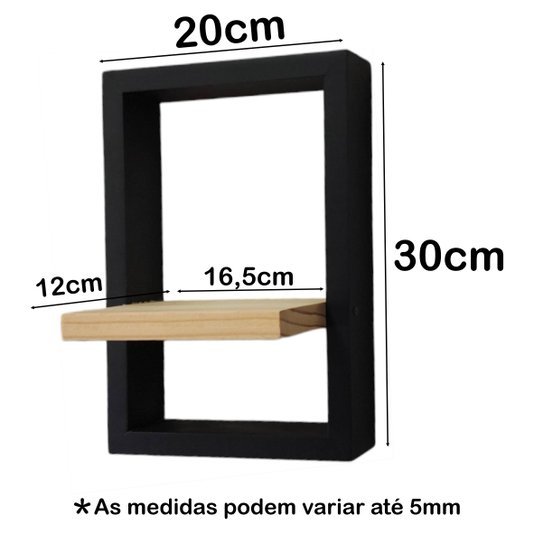 Prateleira Quadro Nicho Flutuante Decorativa de Parede - 20x30cm