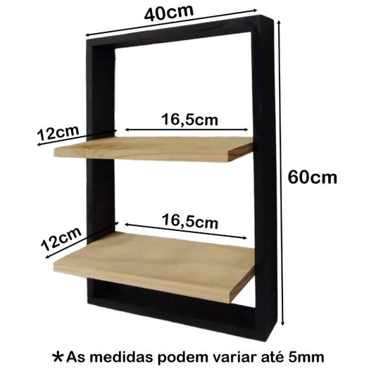 Prateleira Quadro Nicho Flutuante Decorativa de Parede - 40x60cm