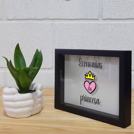 Quadro Cofre Criativo Economias da Princesa - Fundo Branco