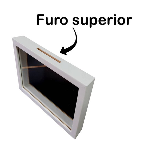 Quadro Cofre Criativo Economizando Para Poder Mimar a Minha Filha - Cachorrinha - Fundo Branco