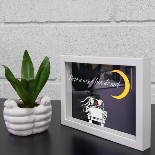 Quadro Cofre Criativo Para a Nossa Lua de Mel - Fundo Preto