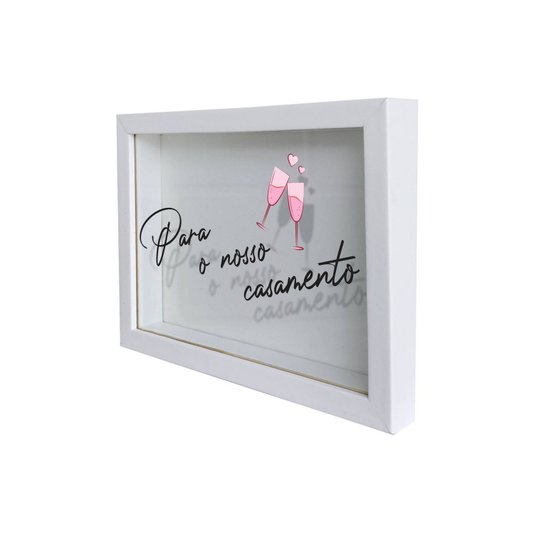Quadro Cofre Criativo Para o Nosso Casamento - Fundo Branco