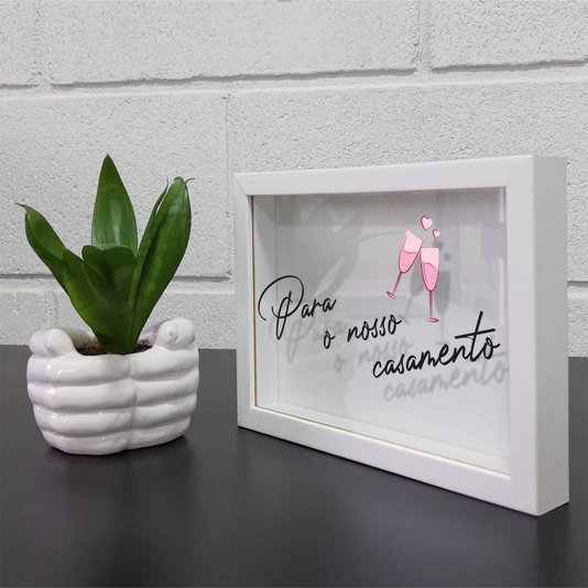 Quadro Cofre Criativo Para o Nosso Casamento - Fundo Branco